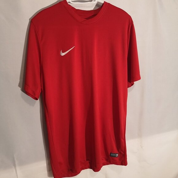 Nike Men's Size XL Red Dri Fit Loose Fit Short Sleeve Athletic Shirt - Picture 1 of 6
